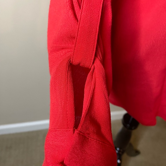 Roz&Ali Red Long Sleeve Button Front Tunic - Picture 5 of 7